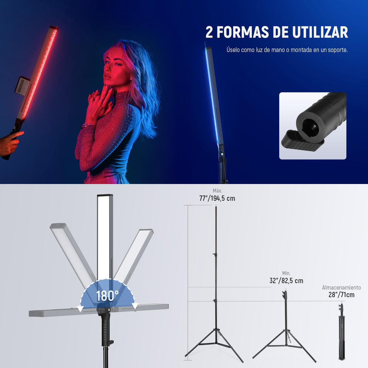 NEEWER Barra de Luz de Vídeo LED Mejorada y Kit de Control Remoto 2,4G, 2 Paquete de Luces Regulables 3200K ~ 5600K CRI97+ con Soportes/Filtros/Bolsa para Youtube Vídeo Fotografía Juegos, BH20B ULTRA