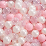 KiddyMoon 90X30cm/200 Bolas ∅ 7Cm Piscina De Bolas para Ninos Hecha En La UE, Rosa:Rosa Clr/Perla/Transparente