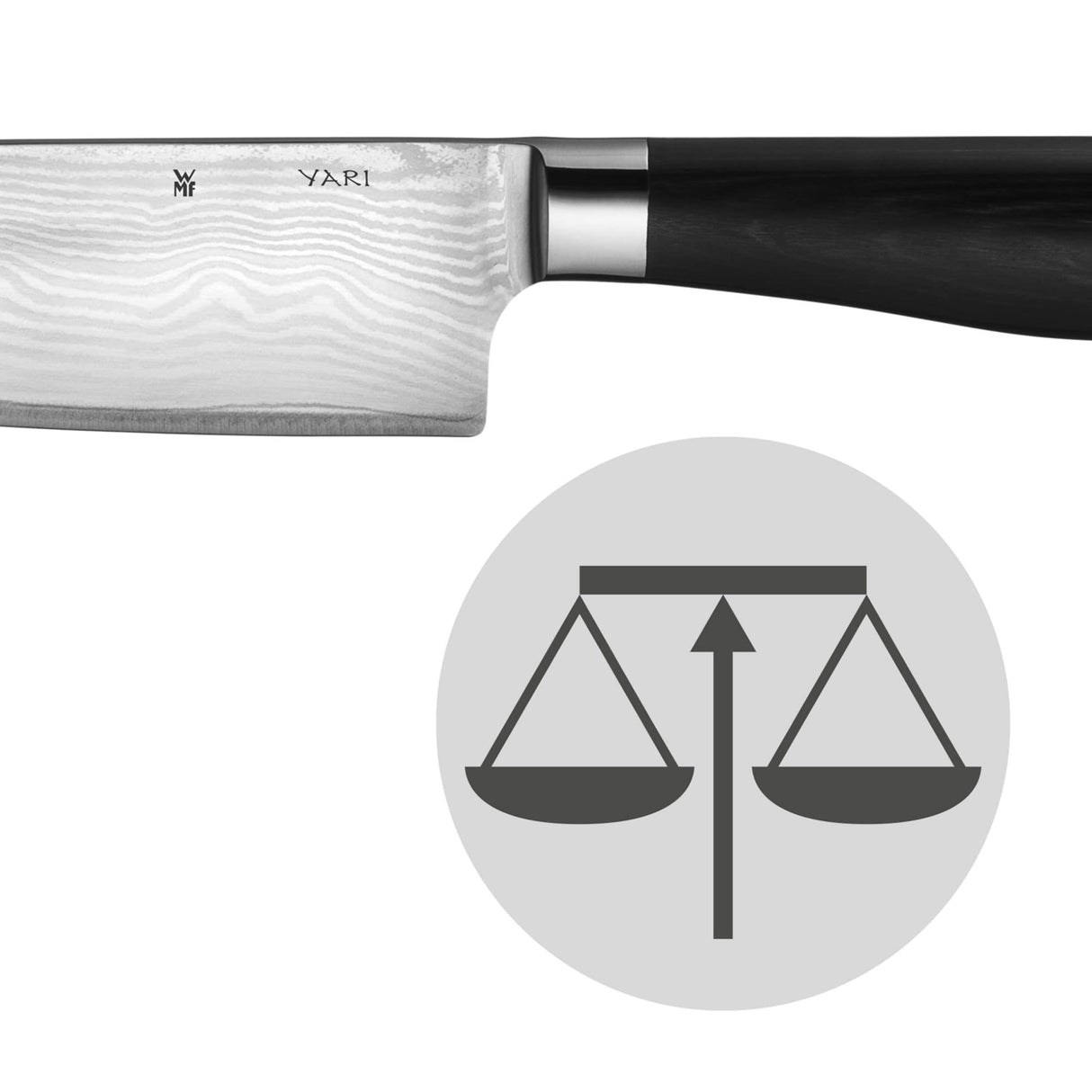 WMF Yari Cuchillo Santoku, Acero Inoxidable, Negro