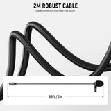 NEEWER Mini Micrófono de Solapa USB C, 2 Pack Compatible con iPhone 16 15 Pro MAX, Teléfono Android, Tableta, PC, Micrófono de Solapa de Condensador Omnidireccional con Clip y Cable de 2m/6.6ft