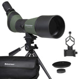 Celestron 52329 LandScout Catalejo de 80 mm en ángulo con Carcasa de Caucho, óptica Completamente revestida, Ocular con Zoom 20–60x, trípode de sobremesa y Adaptador para Smartphone, Verde