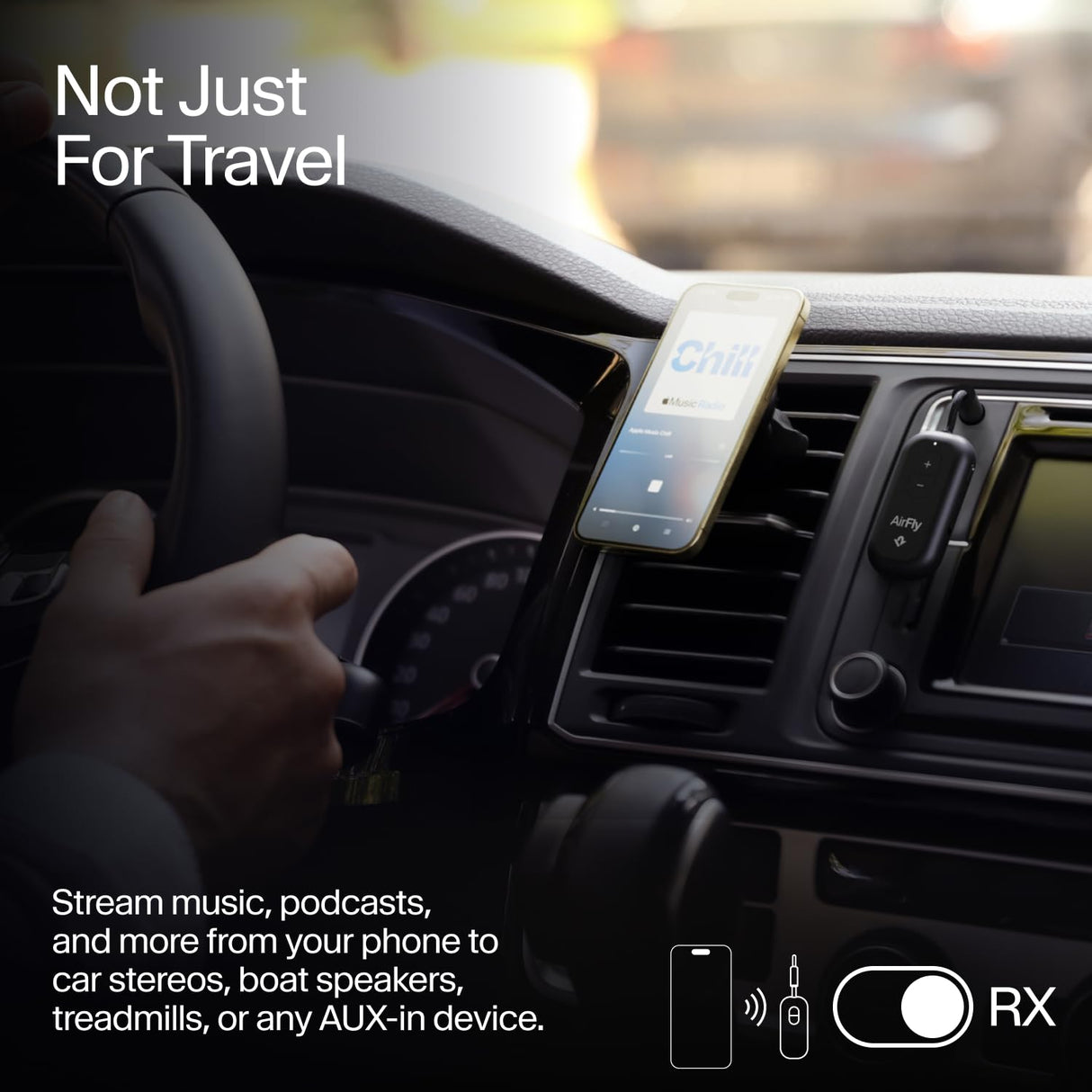 AirFly Pro 2 - Adaptador Bluetooth para avión, par 2 AirPods o Auriculares inalámbricos - Transmisor y Receptor Bluetooth AUX de 3,5 mm para Coches, Barcos, Cintas de Correr, televisores, Esenciales