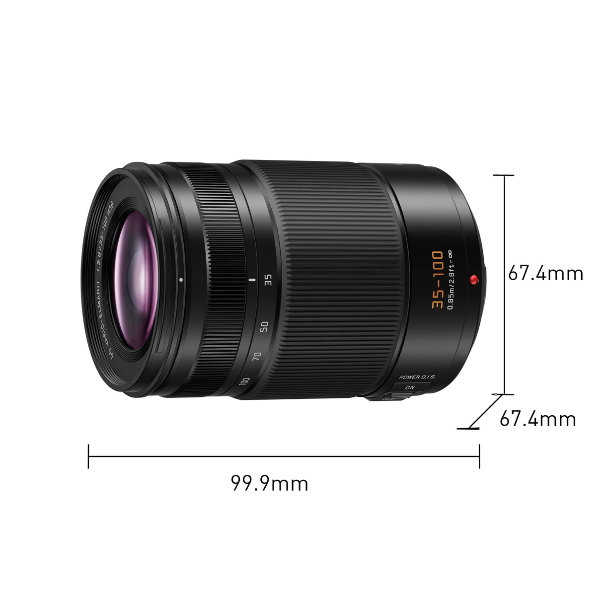 Panasonic Lumix H-ES35100E Leica DG Vario-Elmarit Lente Zoom F2.8 de 35-100 mm, Micro Cuatro Tercios, Teleobjetivo, Power OIS, Resistente a Salpicaduras/Polvo/Congelación, Ideal para Video, Negro