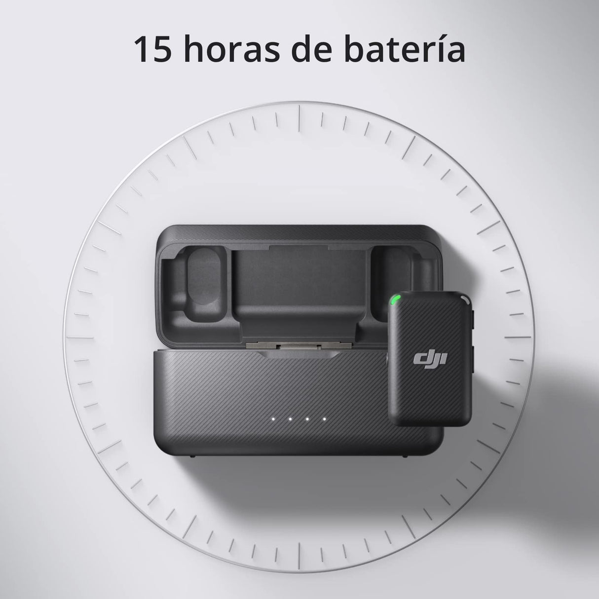 DJI Mic (2 TX + 1 RX + Estuche de Carga), micrófono lavalier inalámbrico, 15 Horas de batería, cancelación de Ruido micrófono inalámbrico para PC, iPhone, Grabar entrevistas, Youtube, Vlogs