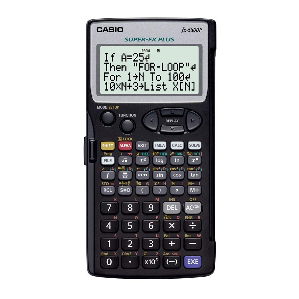 Casio FX-5800P - Calculadora programable, 15.1 x 81.5 x 163 mm, Color Negro