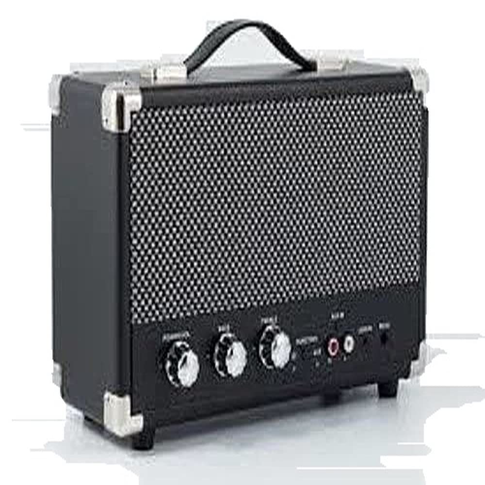 GPO Westwood Retro 25 Altavoz con subwoofer de 25 vatios, entrada RCA, Bluetooth, rejilla vintage y asa de transporte - Negro