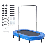 VEVOR Trampolín para Niños, Interior y Exterior, Mini Trampolín Plegable con Asa, Trampolín Rebotador para Niños de 3 Años en Adelante, Niños y Niñas para Divertirse, Azul, 1435 x 970 x (965-1285) mm