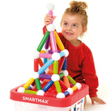 SmartMax - Build & Learn, Magnetic Discovery Construction Set with 2D & 3D Challenges, 100 pieces, 1+ Years