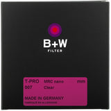 B+W 007 Filtro de protección, Filtro Transparente (82 mm, T-Pro, Acabado Titanio, MRC Nano, 16 Veces Recubierto, superfino, Premium)