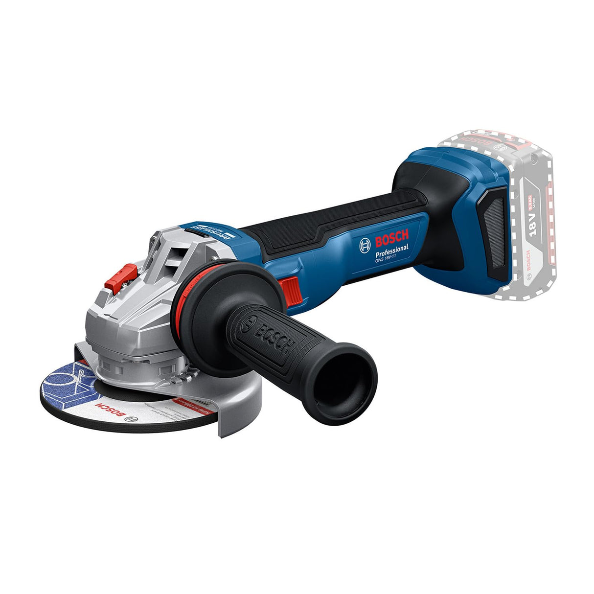 Bosch Professional 18V System amoladora angular a batería GWS 18V11 S (diámetro del disco de 115 mm), sin ajustes de velocidad