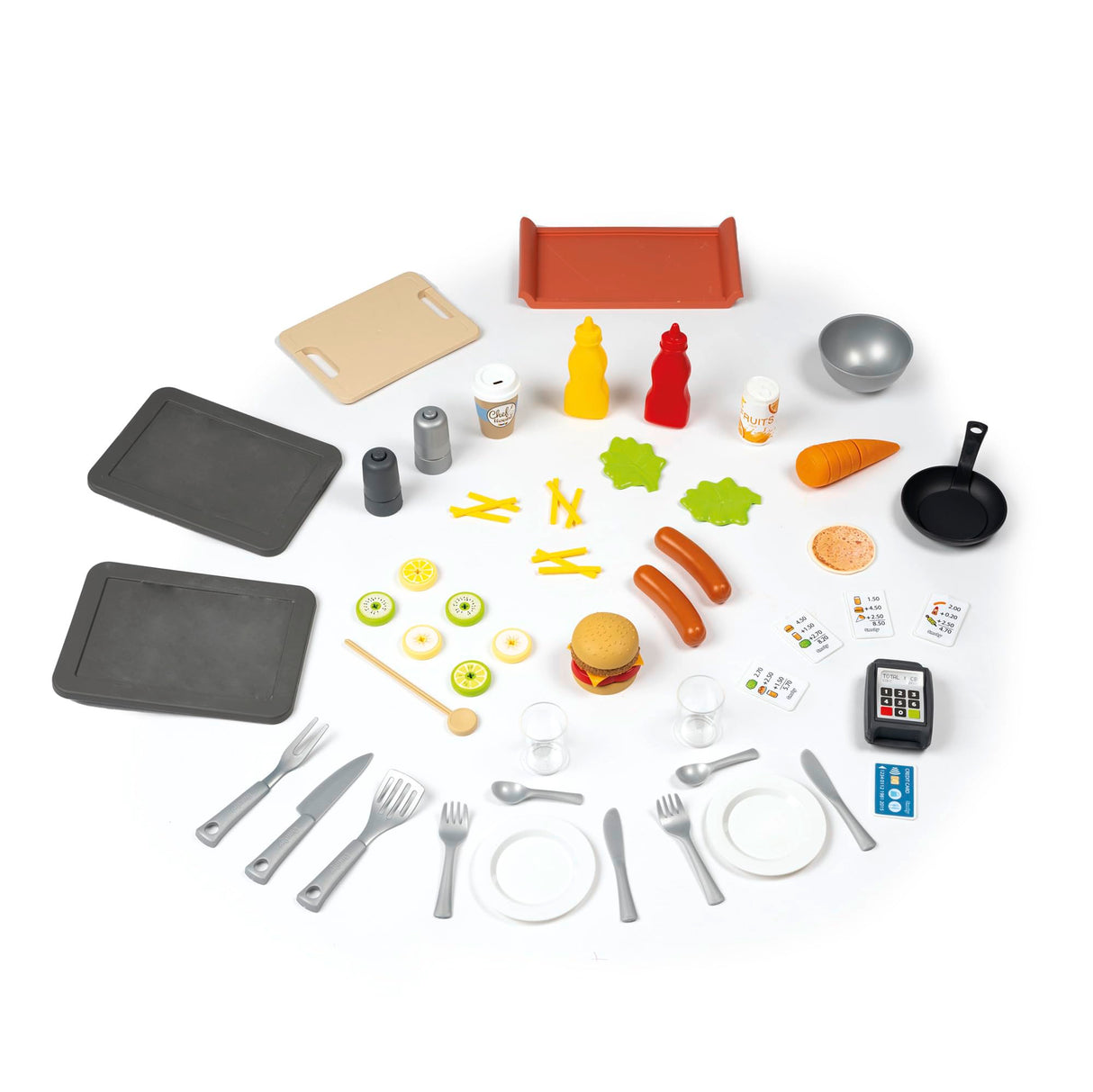 Smoby Life Chef House - Casa Restaurante de Juguete y Cocina para Niños, 48 Accesorios, Caja Registradora, Cocina, Juguete Educativo, protección Anti-UV, Material Reciclado, +2 Años (7600810407)