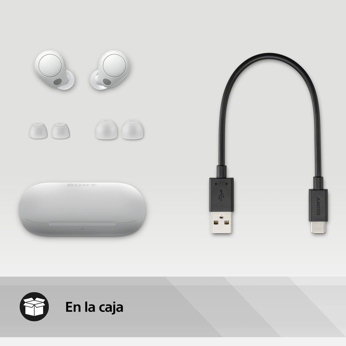 Sony WF-C700N Auriculares Inalámbricos, Bluetooth, Cancelación de Ruido (Pequeños, Ligeros y con conexión multipunto, IPX4, hasta 20hr de Autonomía, Carga Rápida, iOS & Android) Blanco