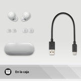 Sony WF-C700N Auriculares Inalámbricos, Bluetooth, Cancelación de Ruido (Pequeños, Ligeros y con conexión multipunto, IPX4, hasta 20hr de Autonomía, Carga Rápida, iOS & Android) Blanco