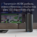 NETGEAR Orbi Mesh WiFi 7 Orbi Serie 870 (RBE873B), WiFi Mesh Router + 2 Extensores de Rango de satélite, Cobertura de hasta 600 m2, 150 Dispositivos, Puerto de Internet de 2.5 G, Negro