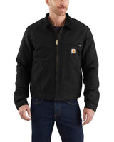 Carhartt, Hombre, Detroit Chaqueta En Lona De Algodón Con Forro Cálido, Ajuste Ligeramente Holgado, Negro, L