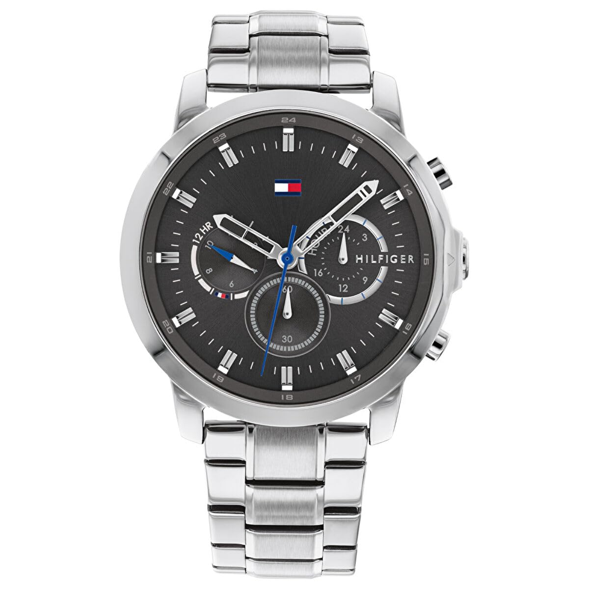 Tommy Hilfiger Reloj Analógico de Cuarzo Multifunción para Hombre con Correa de Acero Inoxidable Plateada - 1791794