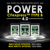 Delkin Power - Tarjeta de Memoria CFexpress Tipo B 4.0 para cámaras Digitales, Ideal para Transferencia rápida de imágenes y Videos para Almacenamiento, Almacenamiento de Tarjetas de Memoria (512 GB)
