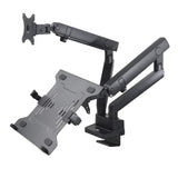 Soporte de Escritorio para 2 ó 3 monitores, Laptop, portátil, Pantalla, Monitor, Altura, rotación e inclinación Ajustable, con Portes USB Integrados, VESA 75x75, 100x100 (MC-813 Doble)
