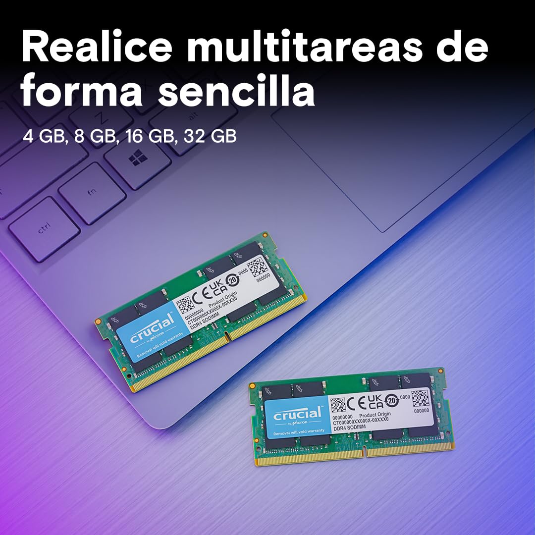 Crucial RAM CT2K32G4SFD832A 64GB (2x32GB) DDR4 3200MHz CL22 (or 2933MHz or 2666MHz) Kit de Memoria Portátil