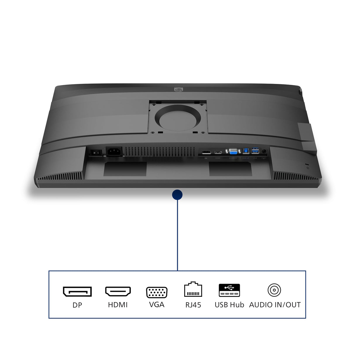 Philips 24B2N4200 - Monitor FHD de 24 Pulgadas, Altavoces, Altura Ajustable (1920 x 1080, 120 Hz, VGA, HDMI 1.4, DisplayPort 1.2, concentrador USB) Negro Gris
