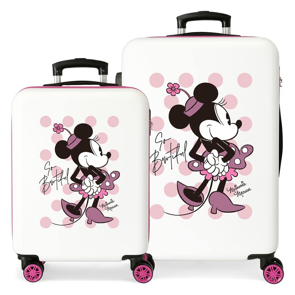 Disney Have a Good Time Minnie So Beautiful Juego de Maletas Rosa 55/65 cms Rígida ABS Cierre de combinación Lateral 56L 6 kgs 4 Ruedas Dobles Equipaje Mano