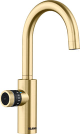 BLANCO drink.hot EVOL Mono Satin Gold | Sistema de agua caliente | Agua caliente hirviendo refinada | Ajuste de cantidad Click & Touch | Caño aislado separado | Grifería
