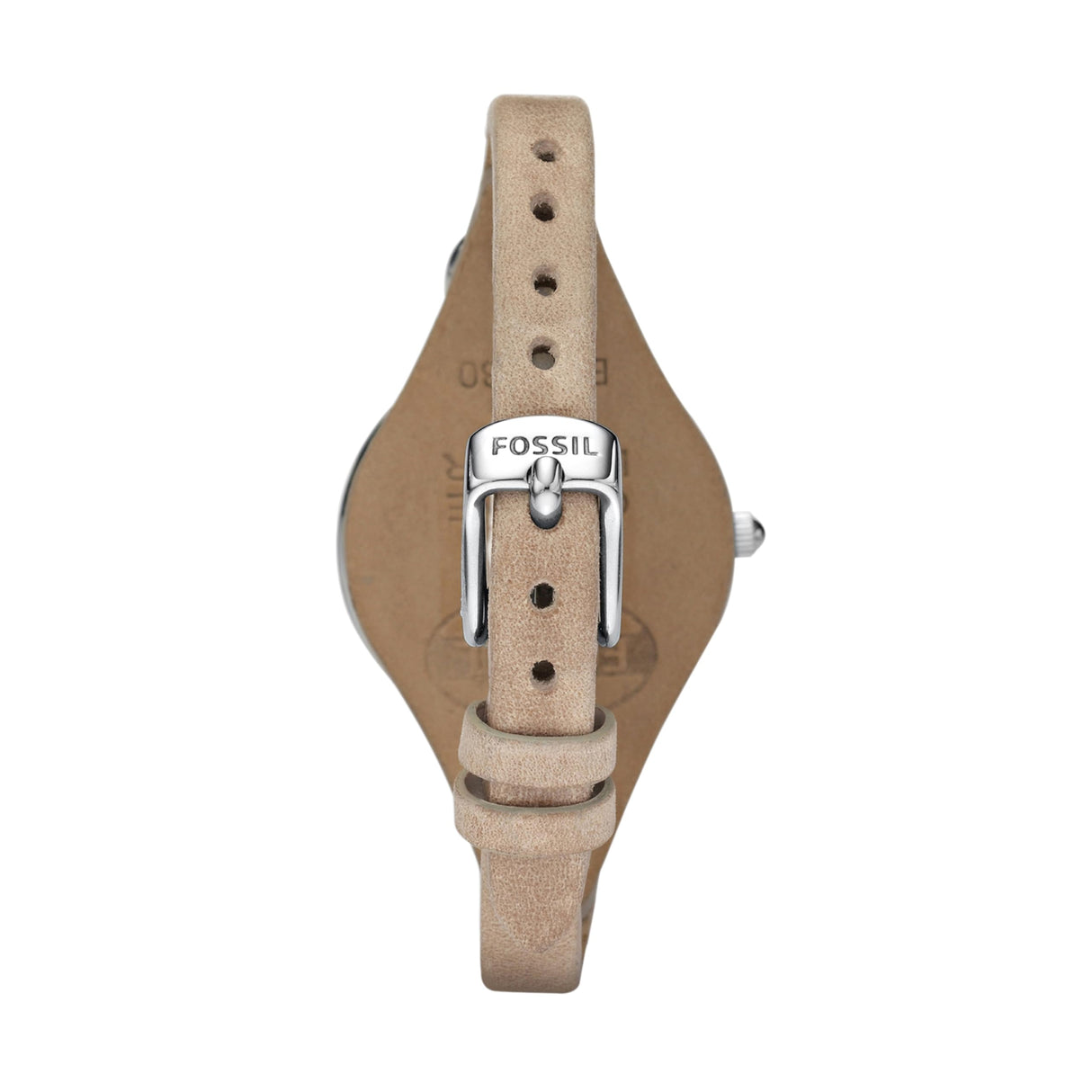 Fossil Georgia Reloj para mujer, movimiento de cuarzo con correa de acero o piel, Marrón claro y tono plata, 32MM