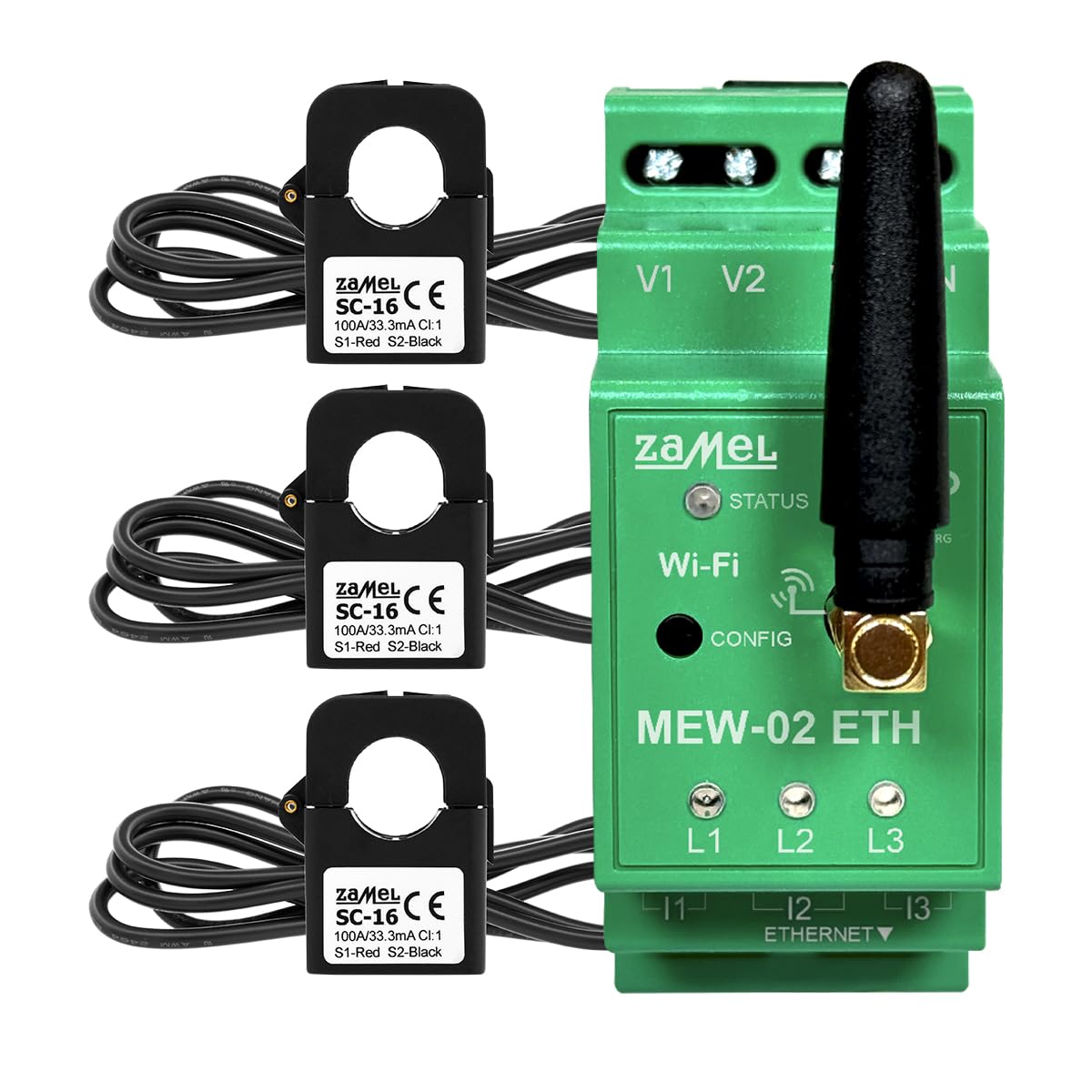 WI-FI 3F+N monitoreo de Corriente MEW-02 ETH/SC-16