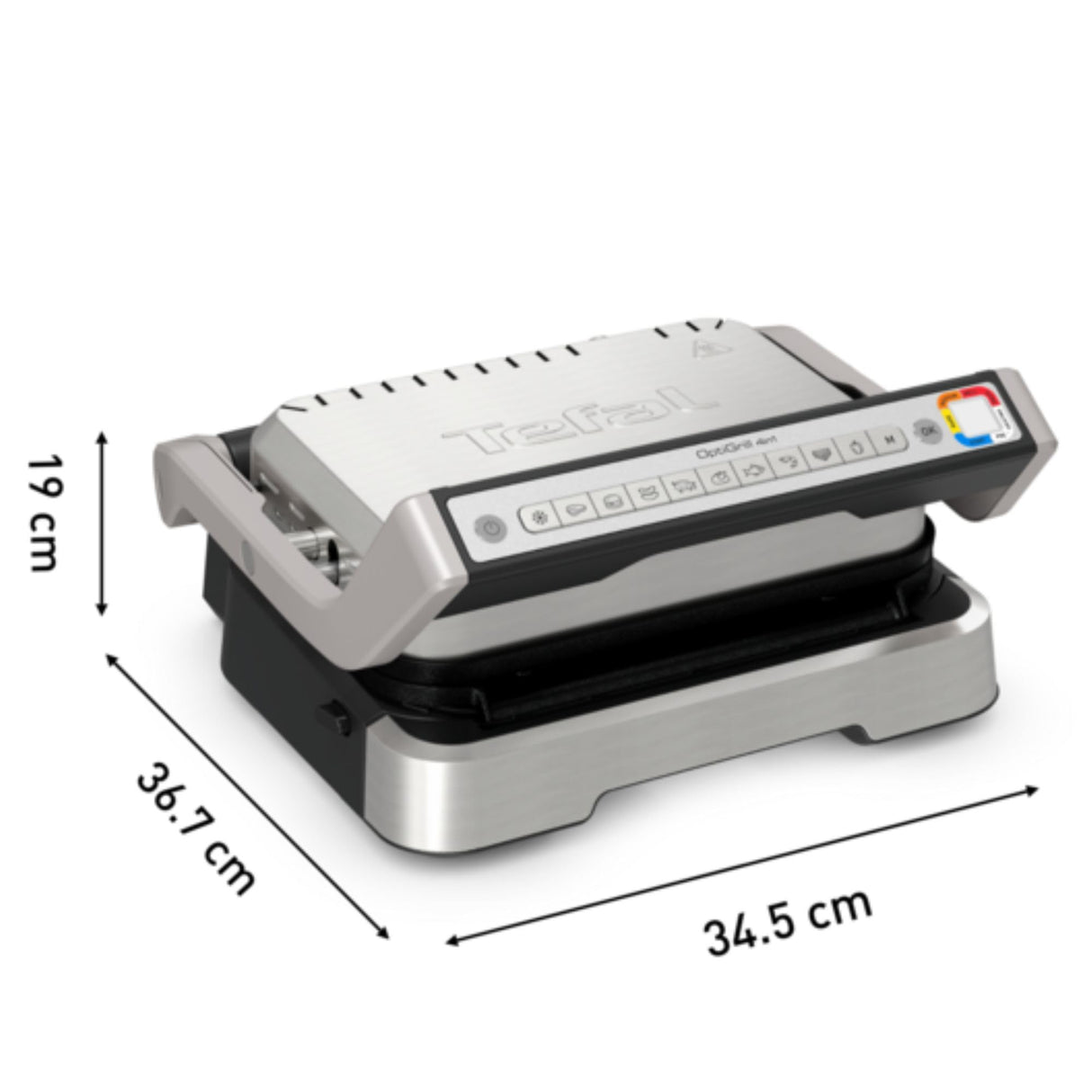 Tefal OptiGrill GC776D10 - Barbacoa de contacto 4 en 1 con bandeja para horno, plegable, 9 programas, indicador de nivel de cocción, parrilla eléctrica, horno