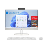 HP All-in-One 27-cr0007ss - Ordenador de sobremesa 27" Full HD con cámara, Teclado y ratón inalámbricos (AMD Ryzen 5 7520U, 16GB RAM, 512GB SSD, Windows 11 Home) Blanco
