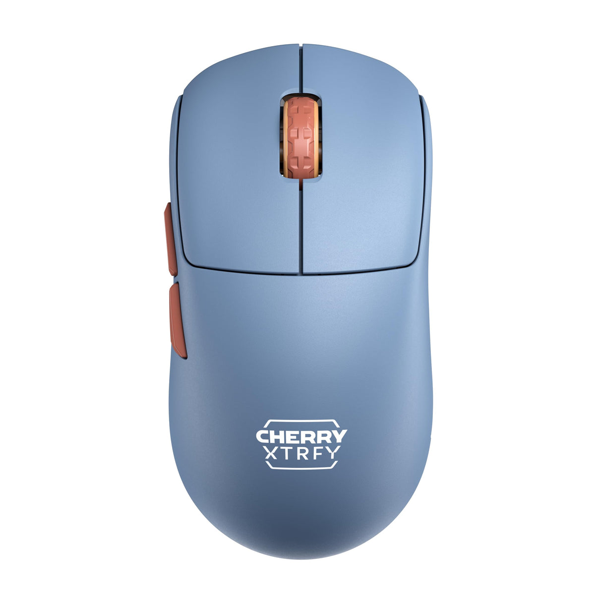 CHERRY XTRFY M68 Wireless, Ratón Inalámbrico de Gaming Ultra Rápido, 2.4 GHz RF, Optimizado para esports, 8K, Forma Simétrica con Parte Frontal Baja, Azul