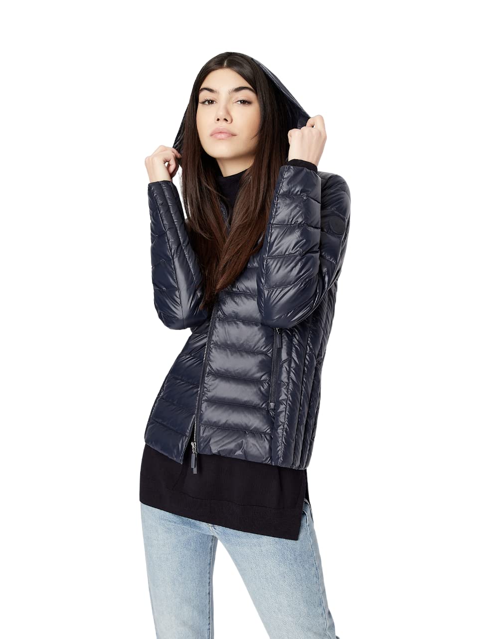 Armani Exchange Real Down Everyday Chaqueta, Mujer, Azul (Navy 1510), Small