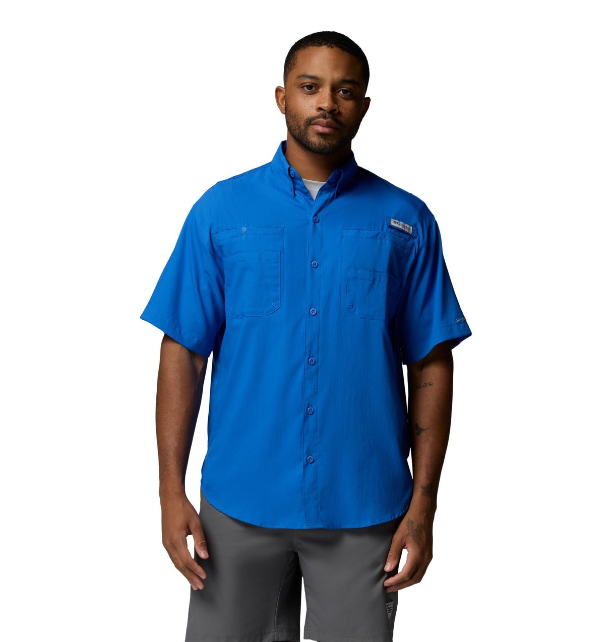 Columbia Tamiami 2 Short Sleeve Shirt Camisa de Manga Corta, Hombre, Azul, Medium