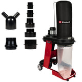 Einhell Aspirador TE-VE 550/1 A (550 W, enchufe Automático 2500 W, manguera de aspiración de 250 cm y Ø 100 mm, 2 adaptadores de aspiración 36 mm, Liberación Rápida para Bolsa de Recolección 65 L)
