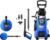 Nilfisk Hidrolimpiadora de Alta Presión E 145 Bares + Pulverizador de Espuma + Limpiador de Patios + Cepillo (2100 W)