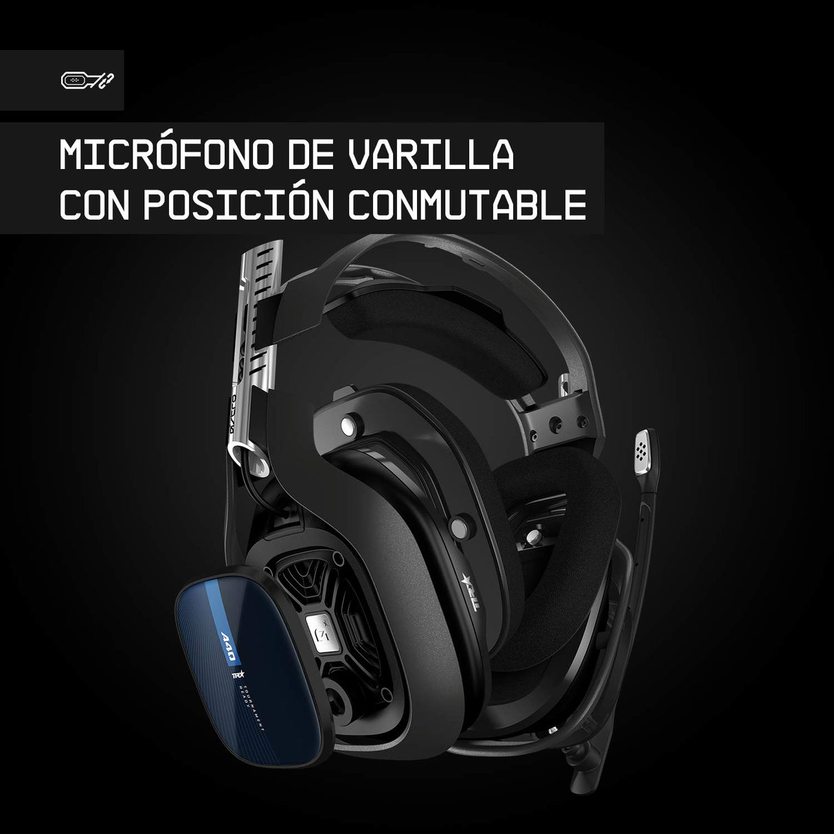 ASTRO Gaming A40 TR Auriculares alámbricos, 4ta gen, Audio V2, Dolby ATMOS, clavija 3.5mm, micrófono intercambiable, para PS5, PS4, PC, Nintendo Switch, Móvil - Negro/Azul