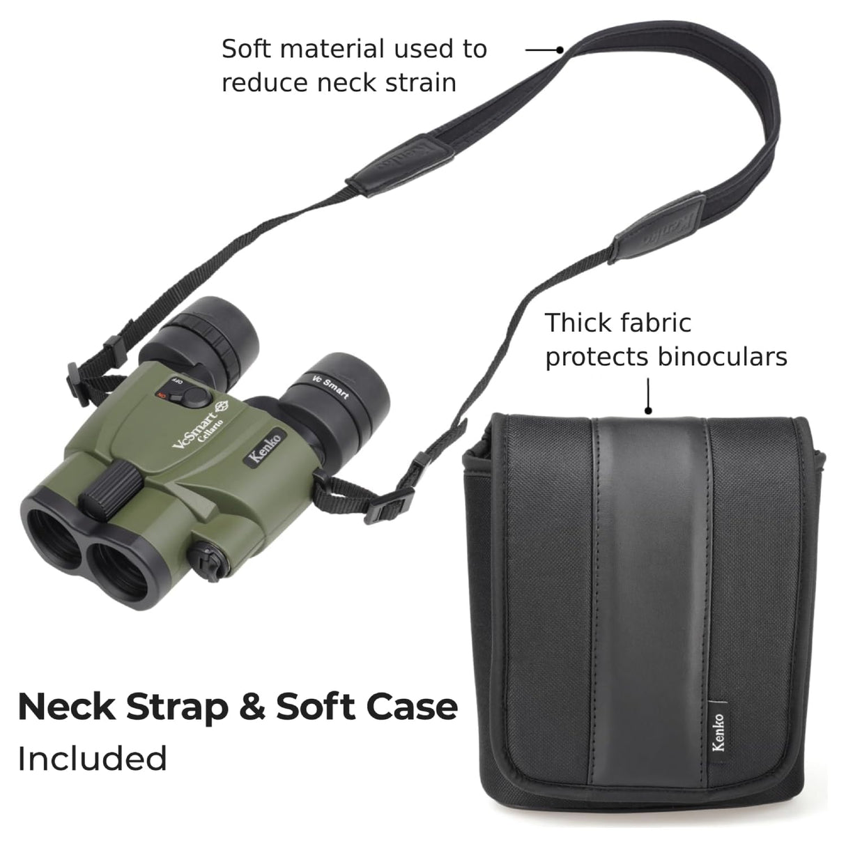Kenko Prismáticos de estabilización de Imagen Vc Smart 10 x 30 Cellarto WP, Prisma de tejado, Impermeable IPX7, Uso Continuo 28 Horas, para Exterior, observación de Aves y observación de Estrellas