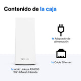Linksys Velop MX4200 sistema WiFi 6 mesh tribanda (AX4200), router WLAN, repetidor, extensor con hasta 260 m² de cobertura, 3,5 veces más veloz, más de 40 dispositivos, paquete de 1, blanco