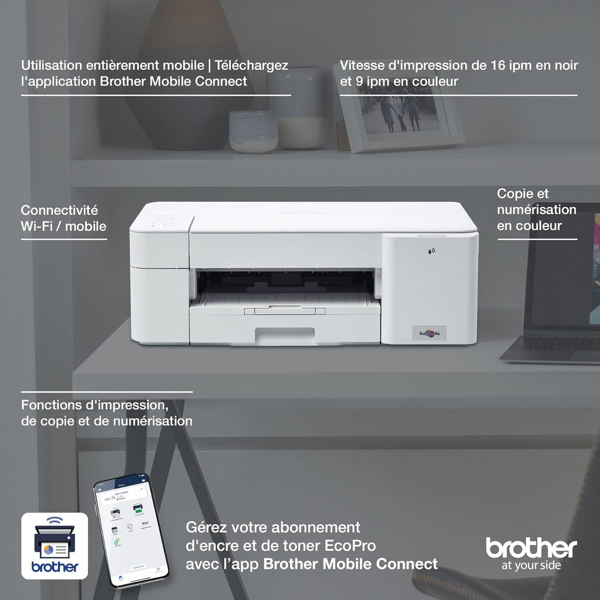 Brother DCP-J1200WE Equipo Multifunción de Tinta A4 WiFi para una Completa Gestión Desde el Móvil, Suscripción 4 Meses Ecopro