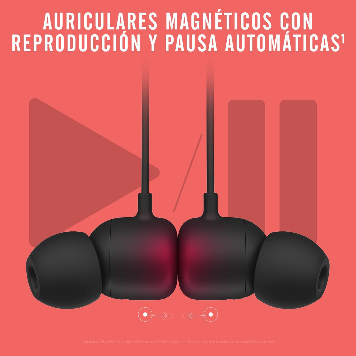 Beats Auriculares inalámbricos Flex – Chip Apple W1, Auriculares magnéticos, Bluetooth de Clase 1, 12 Horas de Sonido ininterrumpido - Negro