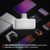 SteelSeries Arctis Nova 5 Blanco Cascos gaming inalámbricos PC, PS5, Switch 2, móvil - Controladores magnéticos de neodimio - Más de 100 preajustes - Batería de 60 horas - 2,4 GHz o BT - Micro Gen2.X