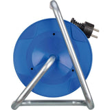 Brennenstuhl Garant enrollacables con alargador de 15m, carga USB, 3 tomas de corriente (plástico especial, uso en interiores, fabricado en alemania) azul