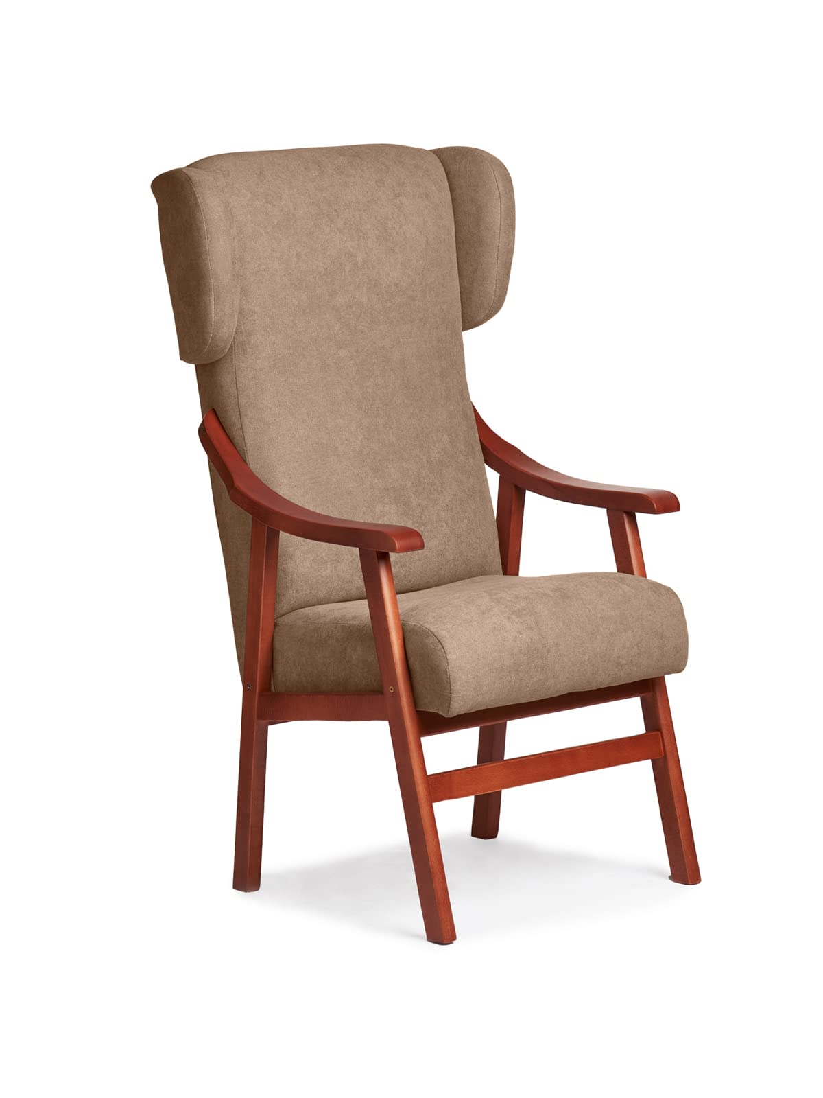Abuelo a Gusto- Silla con Brazos, Orejas y apoya-Cabezas de Madera, con Respaldo Recto y sentada Alta, Ideal para Personas Mayores o Personas con Movilidad Reducida. Tamaño: 57x69x116 cm.