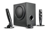 Wavemaster STAX - Sístema de Altavoces 2.1 Activos (46 Vatios) para el Uso con TV/Tableta/Smartphone/PC, Negro (66201)