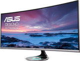 ASUS Designo MX38VC - Monitor Curvo de 38” UWQHD (3840x1600, 2300R, sin Marco, Cargador inalámbrico Qi, Sistema de Sonido Harman Kardon, antiparpadeo, Filtro de luz Azul) Negro