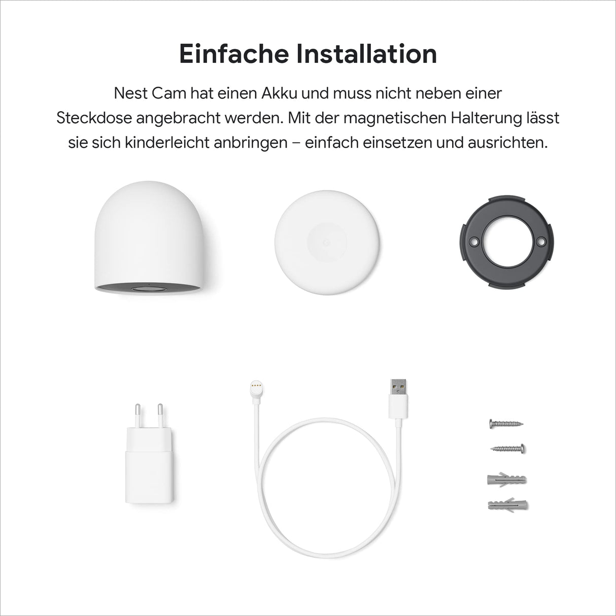 Google Nest CAM - Cámara de vigilancia Inteligente para Interior y Exterior, 1080p, G3AL9, Snow, 2 Unidades (1 Unidad)