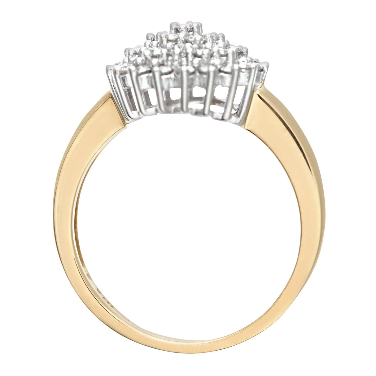 Naava Anillo para Mujer de Oro Amarillo 9K con 37 Diamantes talla 6.5
