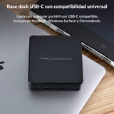 Belkin estación de acoplamiento USB-C para dos monitores(PD 85 W, HDMI, USB-A 3.1 Gen 1, USB-C, Gigabit Ethernet, adaptador de 135 W, audio), docking station para MacBook, Windows, Chromebook y otros