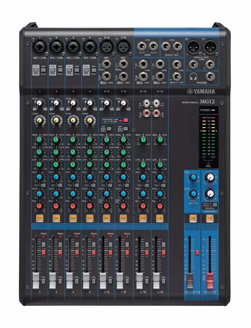 Yamaha MG12 Mezclador compacto de 12 canales y preamplificadores de micro D-PRE