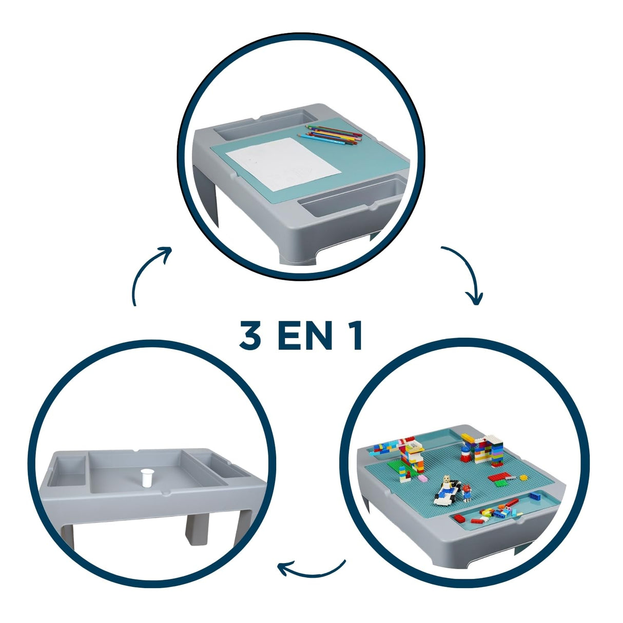 Thermobaby - Mesa multifunción multifunción multiplay para Interiores y Exteriores, 2 sillas y Almacenamiento